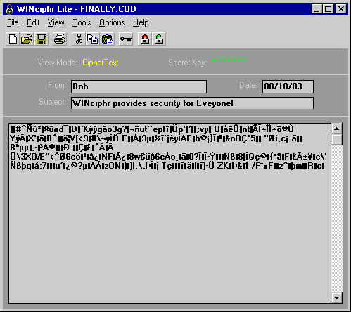 WINciphr Lite - CipherText